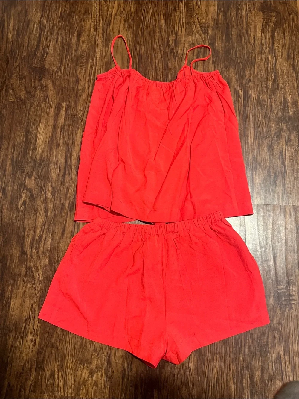 Red linen matching set - size medium